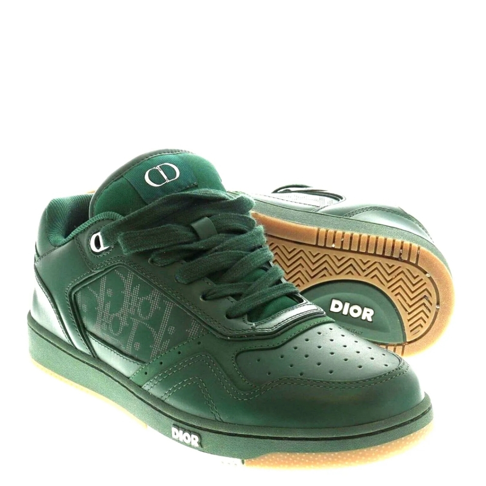 Dior mens world tour b27 size 40 green galaxy leather low top sneakers